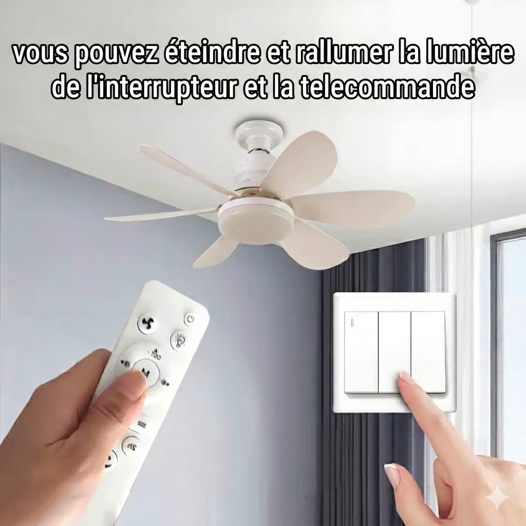 Ventilateur LED E27 Remote