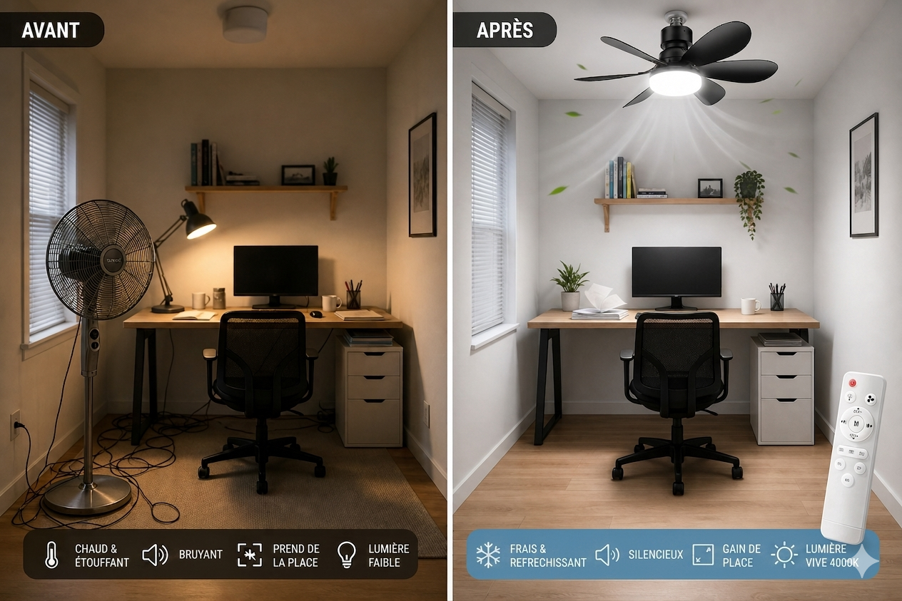 Ventilateur LED E27 Remote